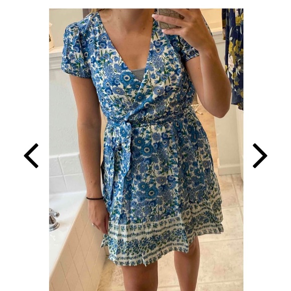 Lulu's Womens Flower Wrap Dress Size Small Morning at the Market - Picture 4 of 14